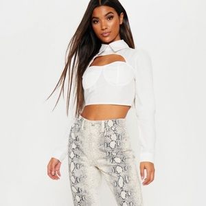 Grey Snake Print Mom Jeans